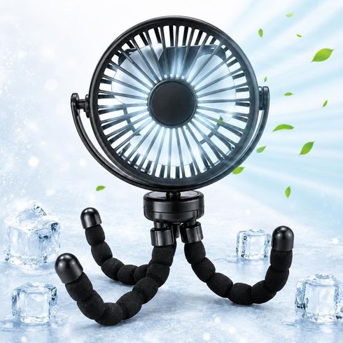 Ventilátor do kočárku, přenosný USB ventilátor pro více scén, přenosný ventilátor s otočením o