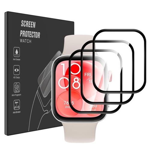 [3dílná sada ochranných fólií z tvrzeného skla pro Huawei Watch Fit 3/Fit 4, tvrdost 9H, odolné