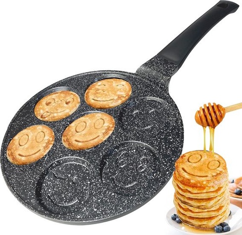 Palacinková panvica Amalindo Ø26cm | Palacinková panvica so 7 otvormi Smiley | Nepriľnavý povrch |