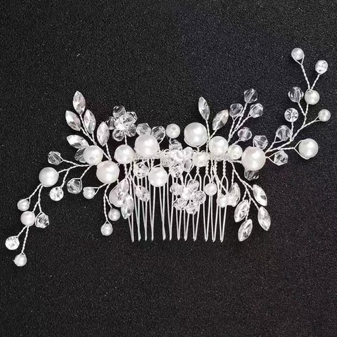 Svatební hřeben Dámské perlové šperky do vlasů Svatební elegantní čelenka
