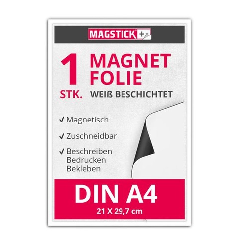 Magnetické archy Magstick DIN A4 s bílým povrchem, samolepicí - mag113