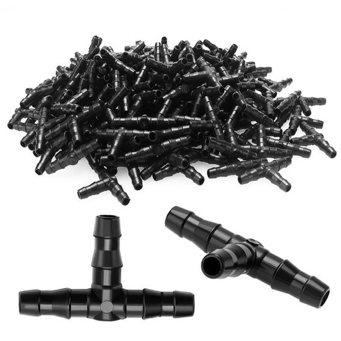 190 kusov 4/7 mm T-kusov pre hadicové spojky, plastové T-kusy VooGenzek pre kvapkovú závlahu pre