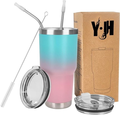YÂ·J&H 30oz (850ml) Dvojstenný vákuovo izolovaný hrnček do auta, cestovná fľaša z nerezovej ocele,