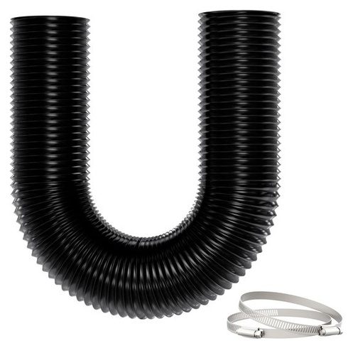 Výfuková hadice 150 mm klimatizace 2,5 m, 4vrstvá hliníková flexibilní trubka 150 mm x 2,5 m černá