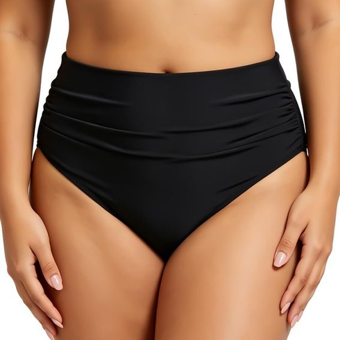Dámské bikiny Vicloon s vysokým pasem, skládané bikiny s vysokým pasem pro ženy, klasické černé