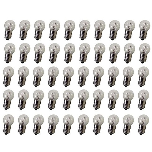 DC 50 kusov E10 2,5V 0,3A teplá biela žiarovka miniatúrne skrutkovacie pätice 2,5V
