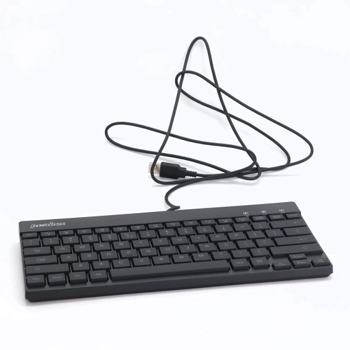 Perixx PERIBOARD-326 Kabelová mini USB podsvícená klávesnice s plochými klávesami, US QWERTY