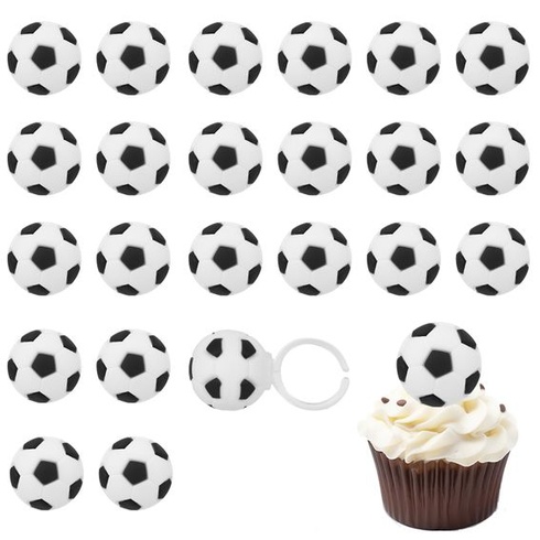 24dielne 3D krúžky na ozdobu tort s futbalovým motívom, ozdoby na torty so športovými motívmi,