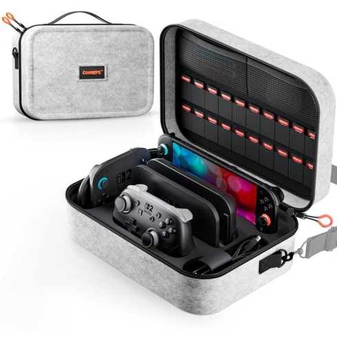 Púzdro ZOZOVR Switch 2 pre Nintendo Switch 2 (2025), so 4 krytkami joystickov, tmavo biele