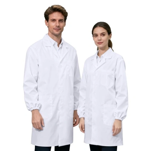Laboratórny plášť, lekársky plášť, unisex, biely, protichemický ochranný odev, plášť s dlhým