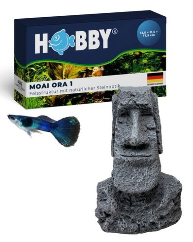 Hobby Aquaristik Moai Ora 1 I 12,5 x 11,5 x 17,5 cm I Dekoratívna figúrka do akvária I Skrytá