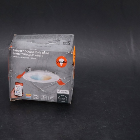 OSRAM SMART+ Matter Recess Slim LED downlight bílé 85 mm, 4,5 W, 240 lm, TW 3000-6500 K, Matter