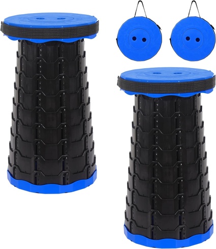 Sada černo-modrá teleskopická stolička FXKS