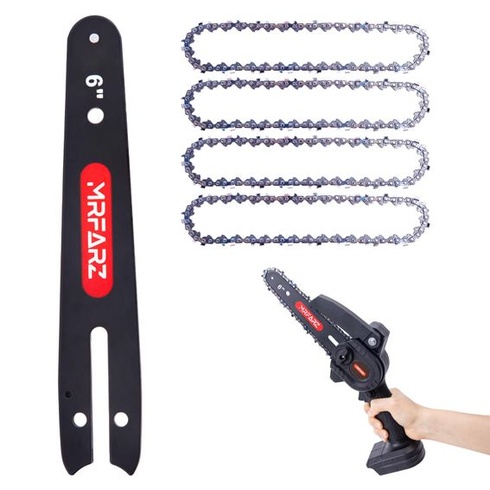 Mini lišta pre motorovú pílu 15,2 cm so 4 pílovými reťazami, rozstup LP 1/4 palca, rozstup 0,1 cm, 37