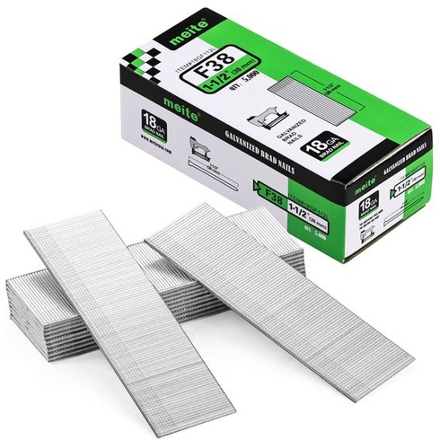 Hřebíky meite F38 s třmenovým pouzdrem 18GA/38 mm, pozinkované hřebíky do třísek 38 mm Hřebíky 18GA
