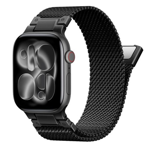 Remienok Milanese pre Apple Watch Series 12 11-1/SE iWatch Band pánsky, 01-čierny