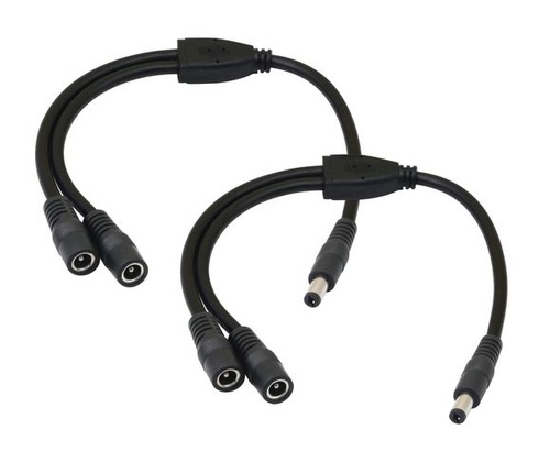 CERRXIAN 5,5/2,1MM 12V DC napájecí distribuční kabel 1 samec-2 samice CCTV DC napájecí distribuční