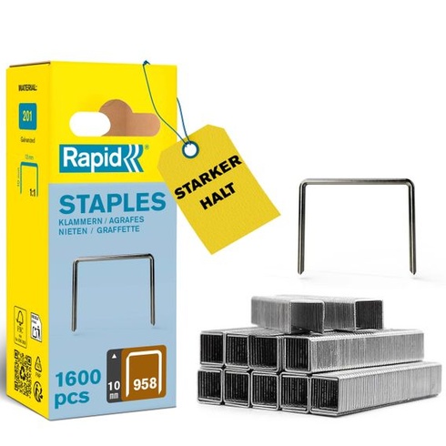 Sponky Rapid Tacker typ 958, 10 mm, 1600 ks. Jemné drôtené sponky 10 mm 1600 kusov | FSC