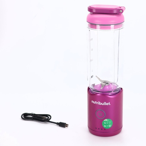 Nutribullet Flex 590ml - Přenosný smoothie mixér s víkem na pití, drtí led a mražené ovoce, USB-C,