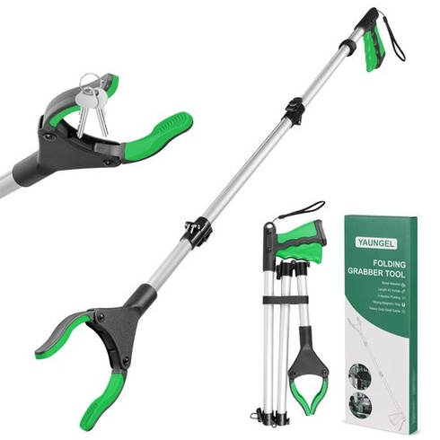 YAUNGEL 108cm drapák pro seniory, skládací drapák s magnetickým uchopovacím ramenem, otočný sběrač
