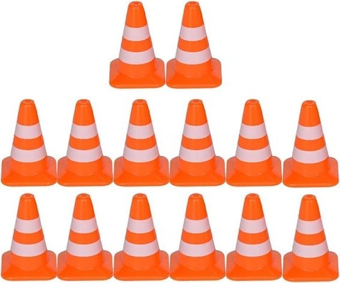 Miniaturní dopravní kužely do domečků pro panenky, plastové dopravní značky, model vzdělávací