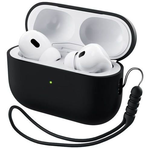 Silikónové puzdro ORNARTO pre AirPods Pro 2 so šnúrkou – polnočné