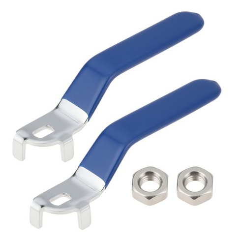 2 kusy čtvrtotáčkové páky 10 x 6 mm s maticemi M10 pro kulový kohout DN25