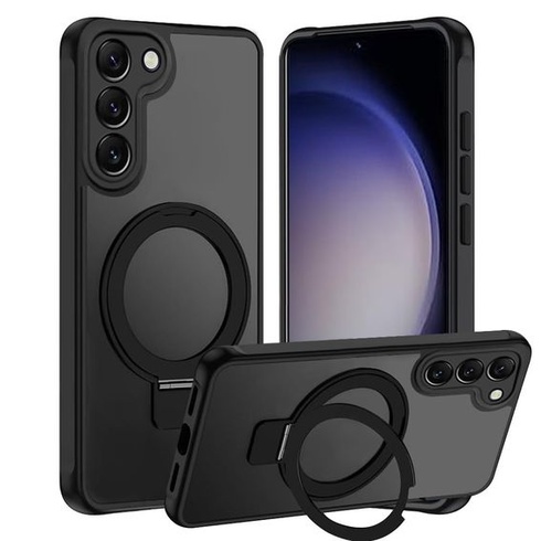 Tawarror 3-v-1 MagStand pouzdro na telefon pro Samsung Galaxy S23 5G, matné průsvitné magnetické