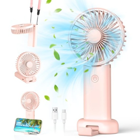 Ručný ventilátor, Prenosný mini ventilátor, Ručný ventilátor 5 v 1 s 3 rýchlosťami, Ručný