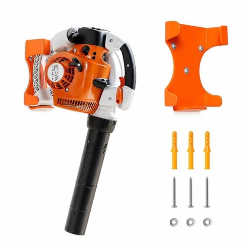 Nástenný držiak HappyDaily pre ručné fúkače lístia, robustný kov, police do garáže pre Stihl BG-56