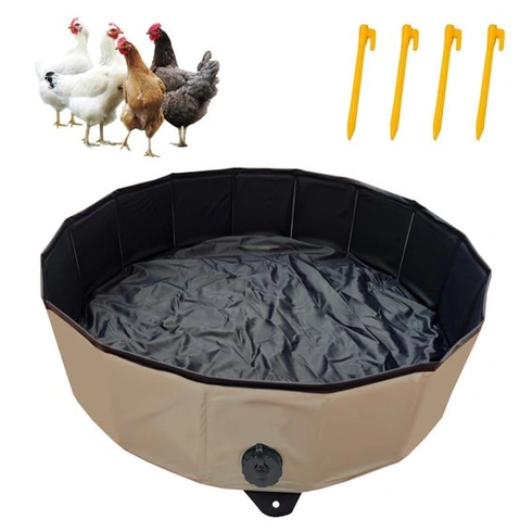 Prašná koupel pro kuřata Ø 80 cm x V 20 cm, skládací vana, písková koupel pro kuřata, písková