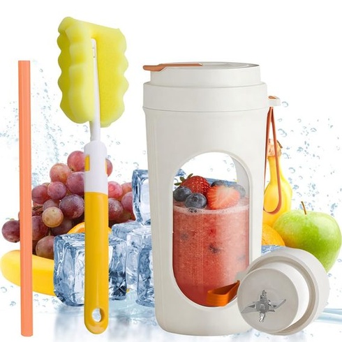Prenosný mixér, výrobník smoothie 450 ml, prenosný elektrický odšťavovač s 12 nožmi, mini mixér