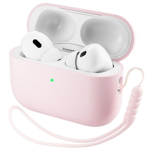 Silikónové puzdro ORNARTO pre AirPods Pro 3 so šnúrkou - ružové