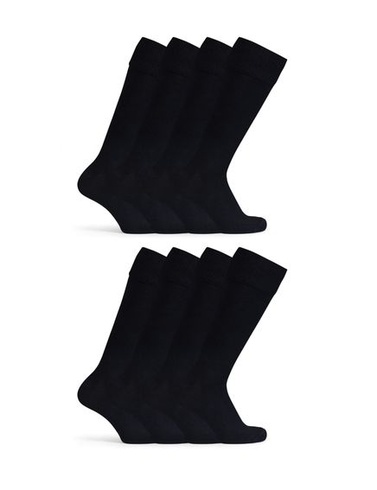 Dámske podkolienky Basic Treasure, 4 páry, čierne, s pohodlným pásom, bavlna, veľkosti 39-42, čierne