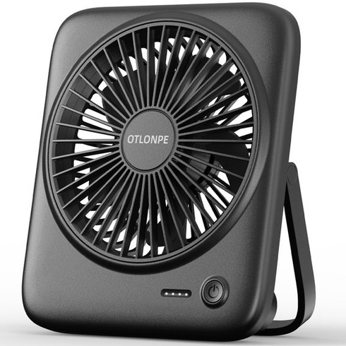 Tichý stolní ventilátor Otlonpe, dobíjecí přenosný stolní ventilátor 4000 mAh, 4stupňový malý