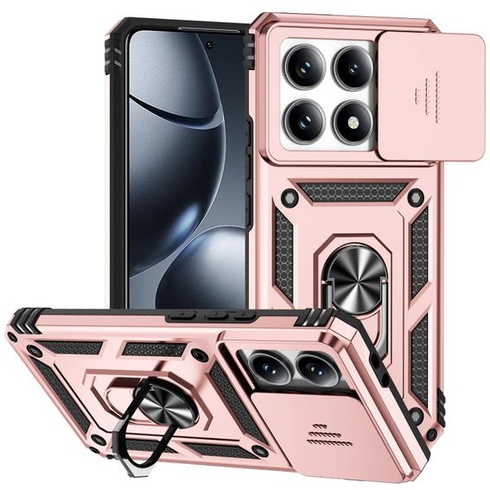 Magnetické pouzdro pro Xiaomi 14T 5G s kroužkem, ochranné pouzdro s krytkou objektivu, pouzdro na