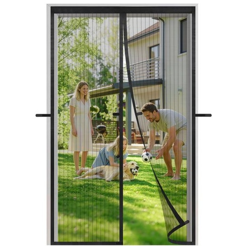Magnetická síť proti hmyzu na dveře 135x215cm, větruodolná magnetická clona 3. generace pro