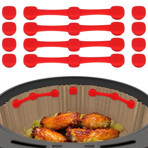 Magnety do fritézy na pečicí papír, silikonové magnety na pečicí papír do fritézy, červené