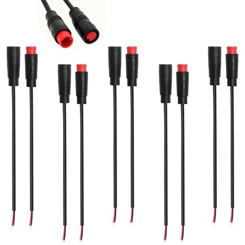 5 ks vodotesných 2pinových konektorov IP65, 20cm 2pinový zástrčkový kábel so zásuvkou, 2pinový