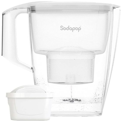 Filtračná kanvica na vodu Sodapop Selina White Water vrátane 1 filtračnej patróny, objem 3 l, vhodná