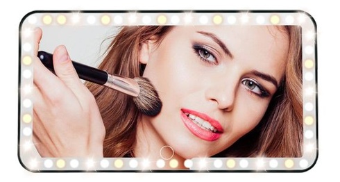 Slnečná clona do auta s kozmetickým zrkadlom, make-up zrkadlo do auta s LED osvetlením, 23,5*