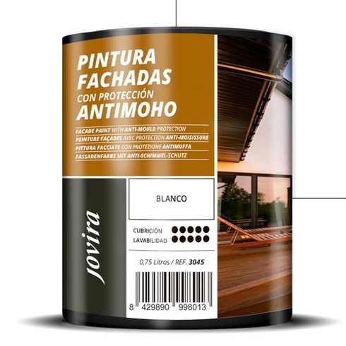 Fasádní barva JOVIRA PINTURAS s ochranou proti plísním. Vodoodpudivá, voděodolná a odolná proti