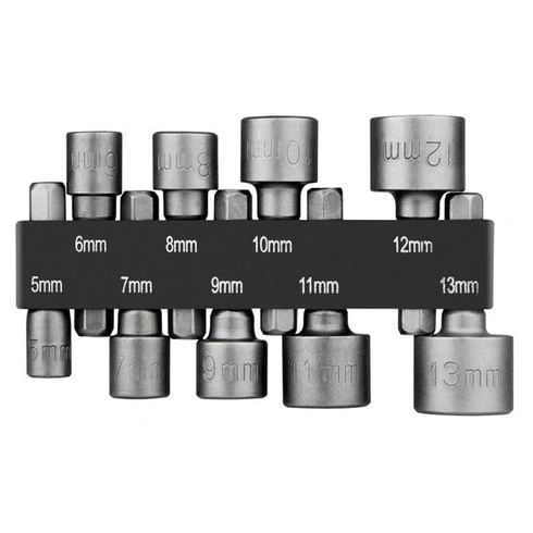 Sada 9 nástrčných klíčů HPHOPE 5 mm-13 mm, adaptér pro nástrčné bity