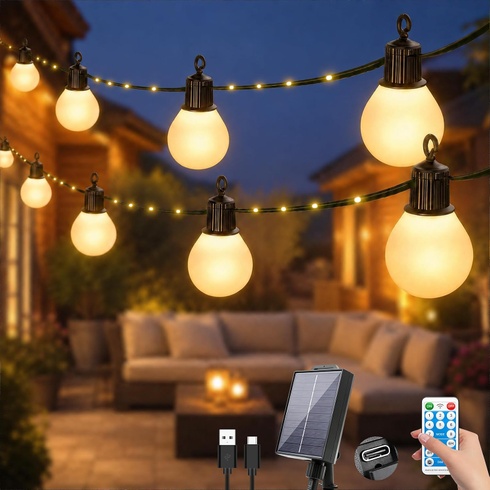 Světelný řetěz Liyade LED, solární pohon