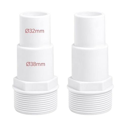 2dílná sada konektorů pro bazénovou hadici, sada trysek na hadici Ø 32 / 38 mm na hadicový konec