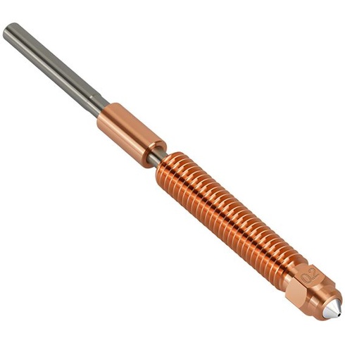 Tryska K2 Plus 0,2 mm, trysky pre 3D tlačiarne K2 Plus vyrobené z kovu s titánovým krkom, zliatiny