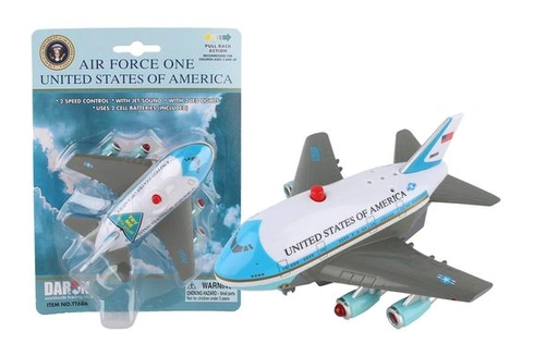Herpa Air Force One Pullback hračka letadlo se zvuky a světly pro malé děti, hračka pro věk 3 let a