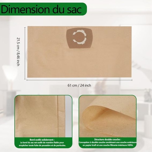 12 sáčků do vysavače pro Parkside PWD 20 C3 465627_2404