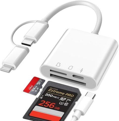 Čítačka SD kariet Oliveria pre iPhone, [certifikácia Apple MFi] 3v1 ...