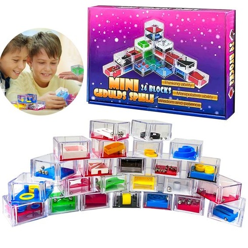24dielna sada hier na trpezlivosť pre deti, mini hlavolamy, puzzle, hry na trpezlivosť, hry na